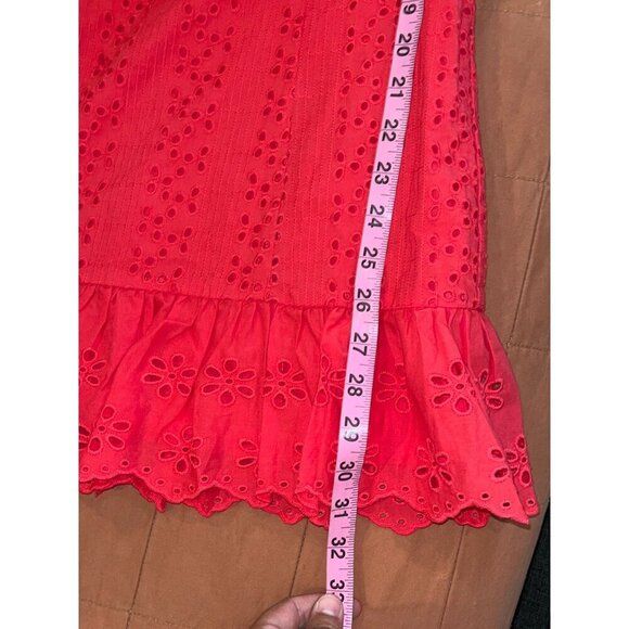 Tularosa Cutout Tanya Mini Dress Red Berry Color Eyelet Women's Size XS - Picture 10 of 12